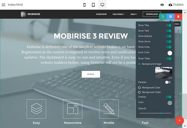 Mobirise网站编辑软件